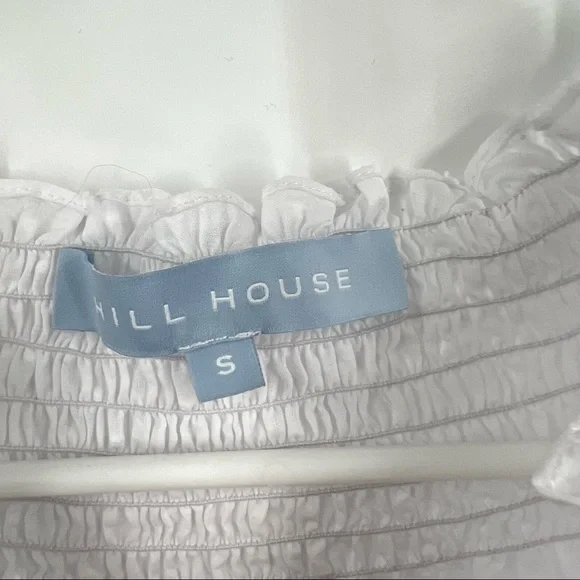 NWOT Hill House The Caroline Nap Dress White Swiss Dot Puff Short Sleeve Midi - Picture 10 of 16